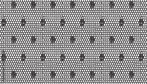 Seamless pattern of black dot mesh lace fabric