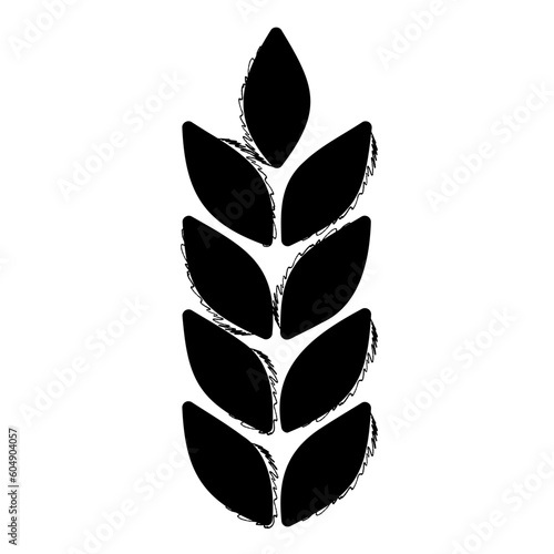 brush wheat on a white background. Vector illustration.