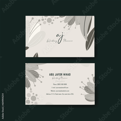 Classic Business Card Design For Weeding Company, Weeding Planner, Weeding Agent, Floral Wedding Planner Business Card
