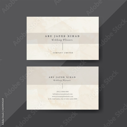Watercolor Minimalist Buisiness Card Design With Watercolor Effect, Minimalist Business Card Design template