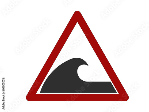 tsunami warning icon on a white background. tsunami warning flat icon.