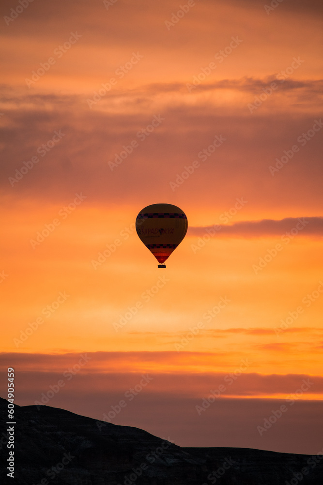 hot air balloon at sunrise
