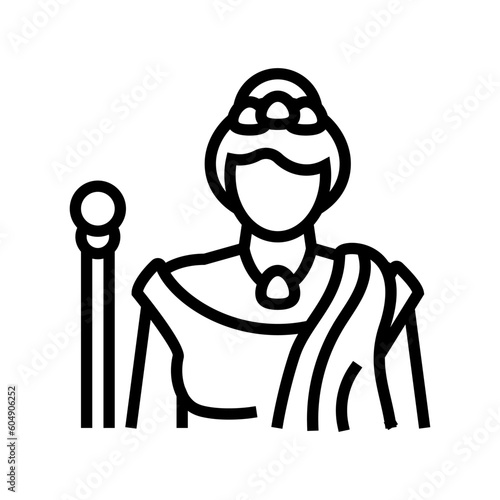hera greek god mythology line icon vector. hera greek god mythology sign. isolated contour symbol black illustration