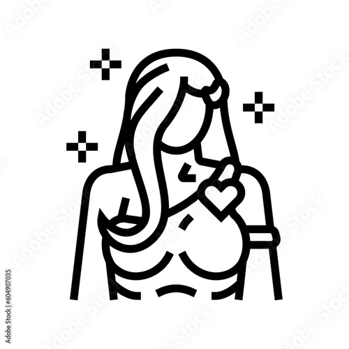 aphrodite greek god mythology line icon vector. aphrodite greek god mythology sign. isolated contour symbol black illustration