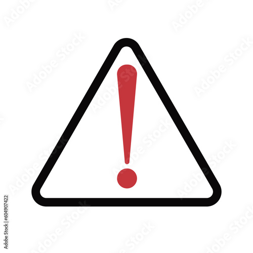 isolated illustration symbol of caution, warning, danger, attention please triangle red black exclamation mark sign design 