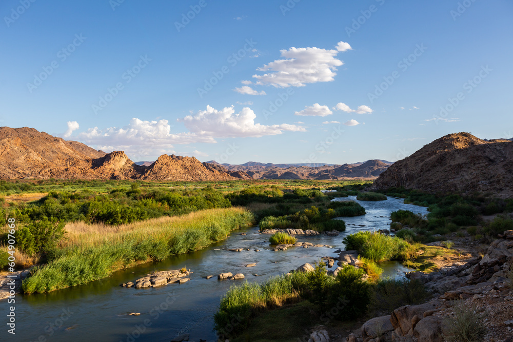 wide open landscape with a river