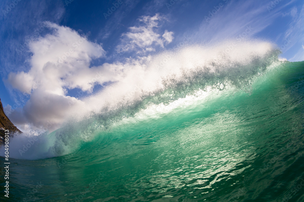 close up wave breaking in the ocean close up wave breaking in the ocean