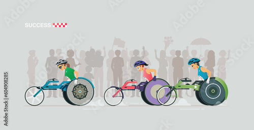 Wheelchair competition for people with disabilities is supported by viewers.