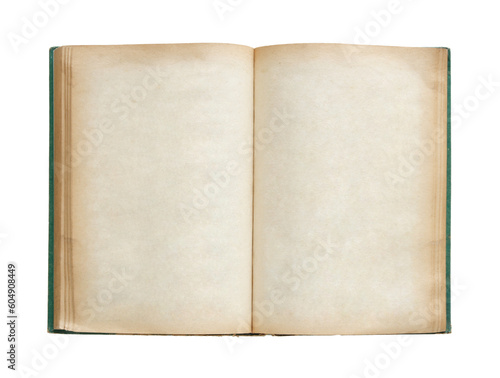 Old book open isolated with clipping path for mockup