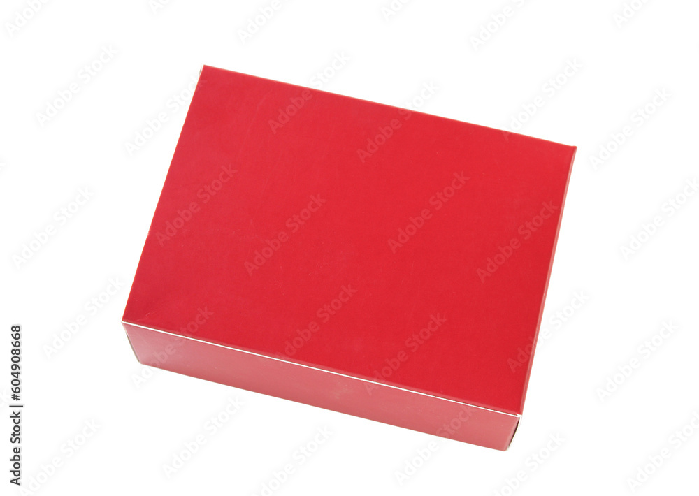 red package box isolated with clipping path for mockup red package box isolated with clipping path for mockup