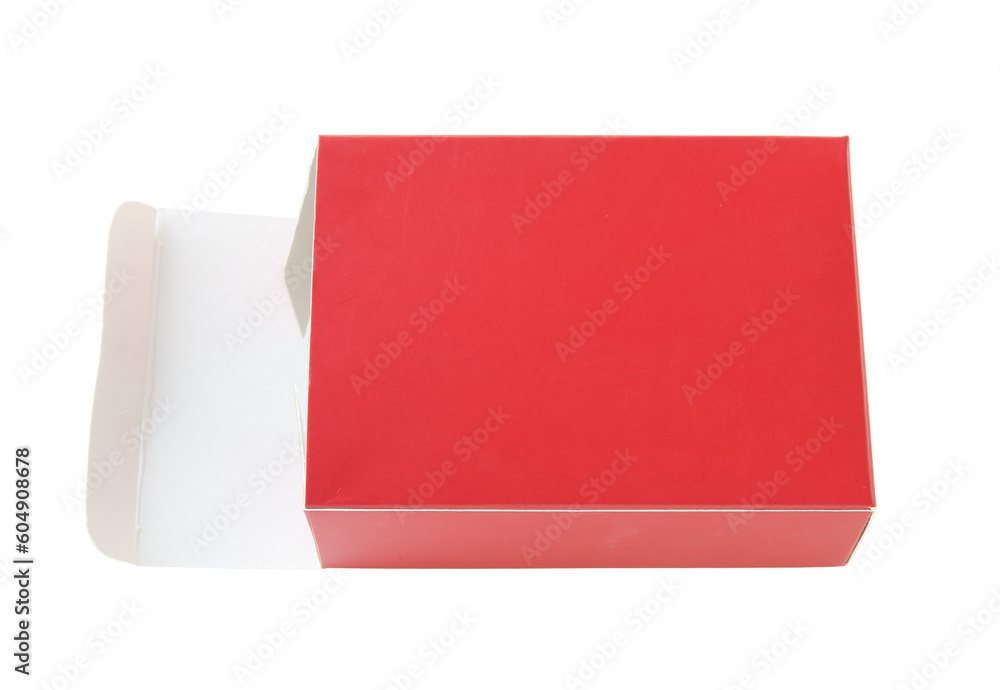 opened red package box isolated with clipping path for mockup opened red package box isolated with clipping path for mockup