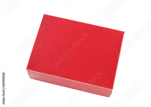 red package box isolated with clipping path for mockup