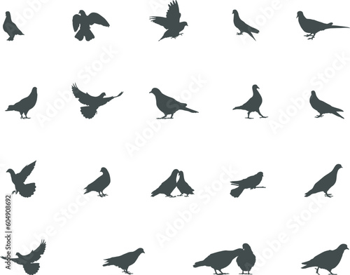 Dove silhouette, Flying dove silhouette, Bird silhouettes, Dove SVG, Dove clipart.