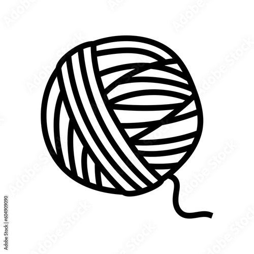 ball yarn knitting wool line icon vector. ball yarn knitting wool sign. isolated contour symbol black illustration