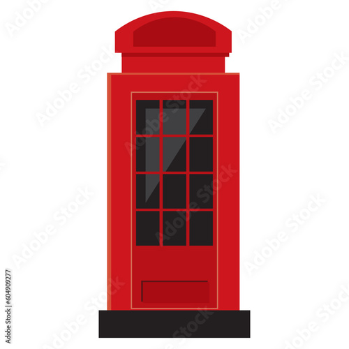 Red phone booth icon vector illustration symbol