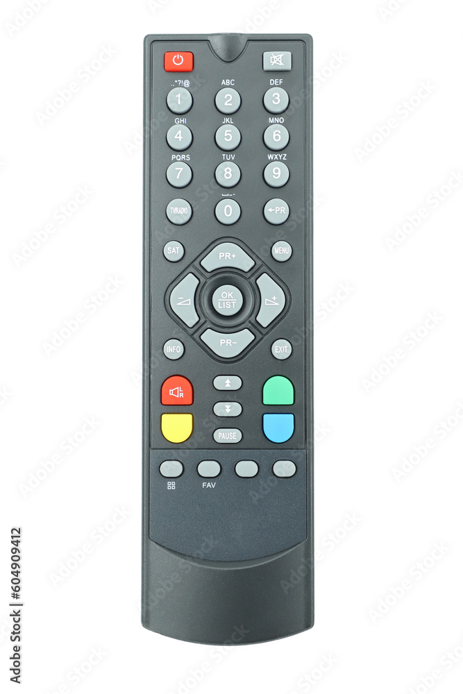 Tv remote controller, remote control device, isolated white background, png isolated background Tv remote controller, remote control device, isolated white background, png isolated background