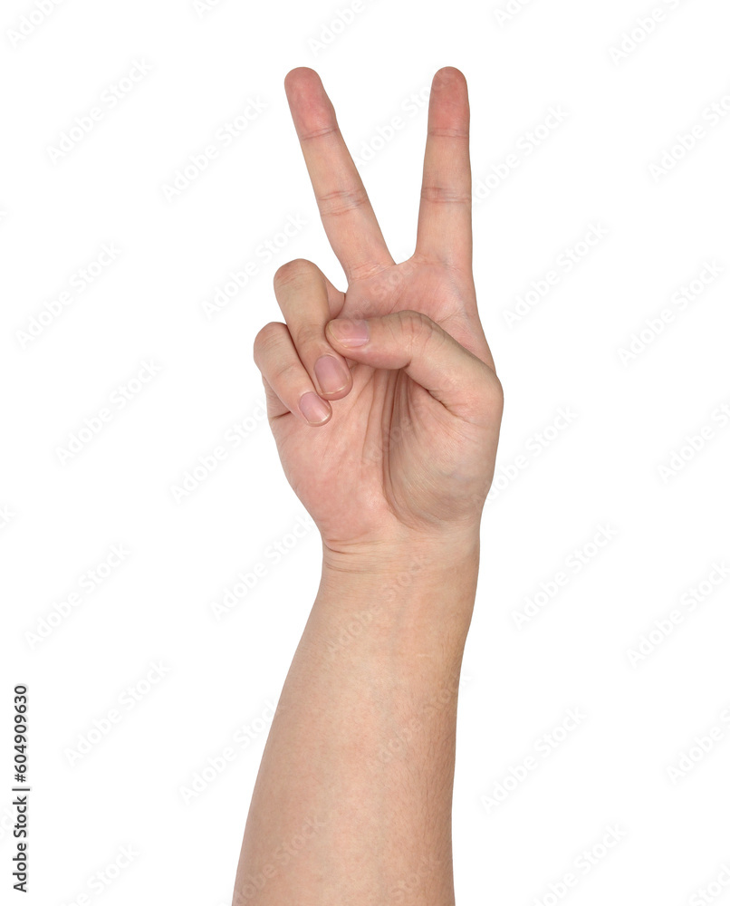 victory hand sign isolated with clipping path victory hand sign isolated with clipping path