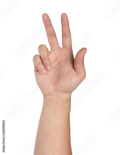 Hand gesture isolated with clipping path