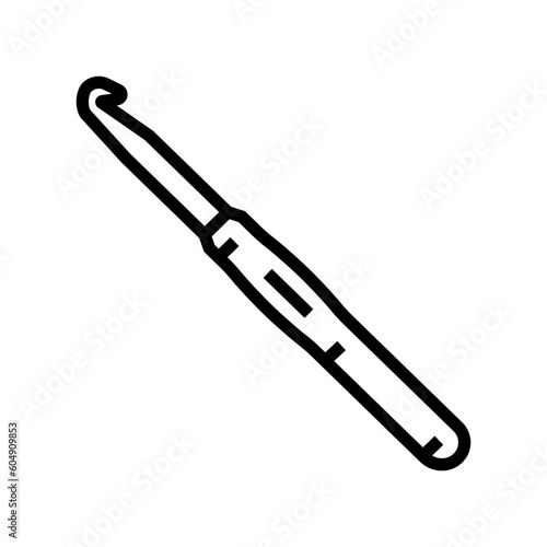crochet hook knitting wool line icon vector. crochet hook knitting wool sign. isolated contour symbol black illustration