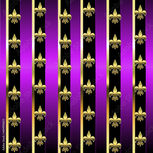purple metallic gold and black with gold flower design