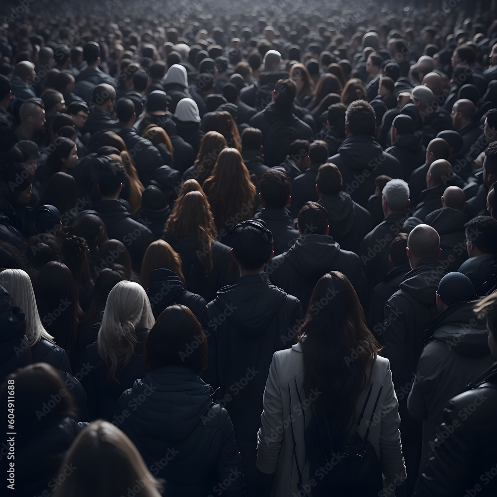 Obraz premium many people, Illustration by Generative Ai