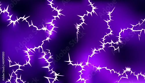 Purple background with lightning in the dark.