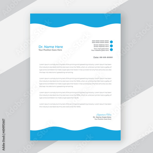 Modern medical or hospital letterhead template design