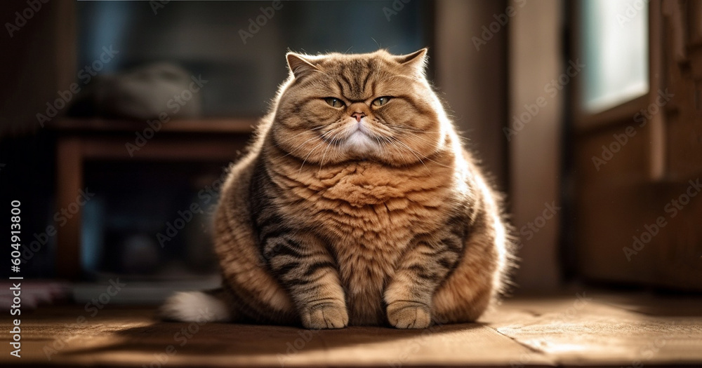 A lazy chubby funny fat cat, obese,overweight pet looking angry at camera copy space, medical health concept animals A lazy chubby funny fat cat, obese,overweight pet looking angry at camera copy space, medical health concept animals