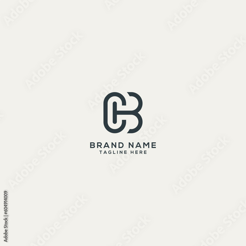 Abstract CB BC letter logo design. Flat vector logo design template.
