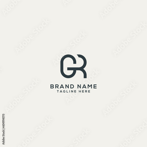 Abstract GR RG letter logo design. Flat vector logo design template. photo