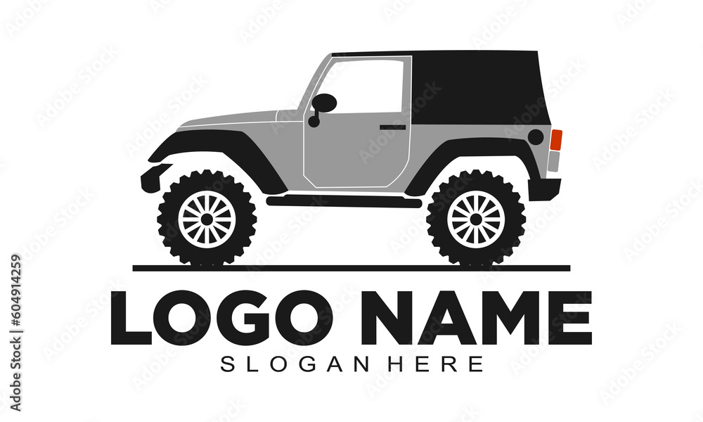 Adventure car illustration vector logo