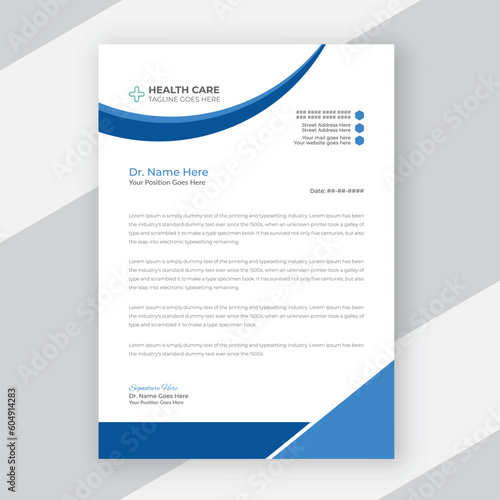 Medical healthcare doctor letterhead pad template design