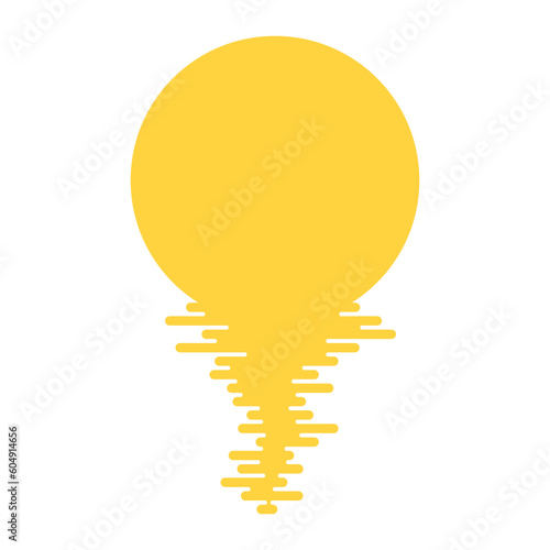 Full moon abstract geometric illustration. Modern minimal flat style design, isolated vector. Traditional Asian holiday Mid Autumn Festival print element, celestial body, space, astronomy