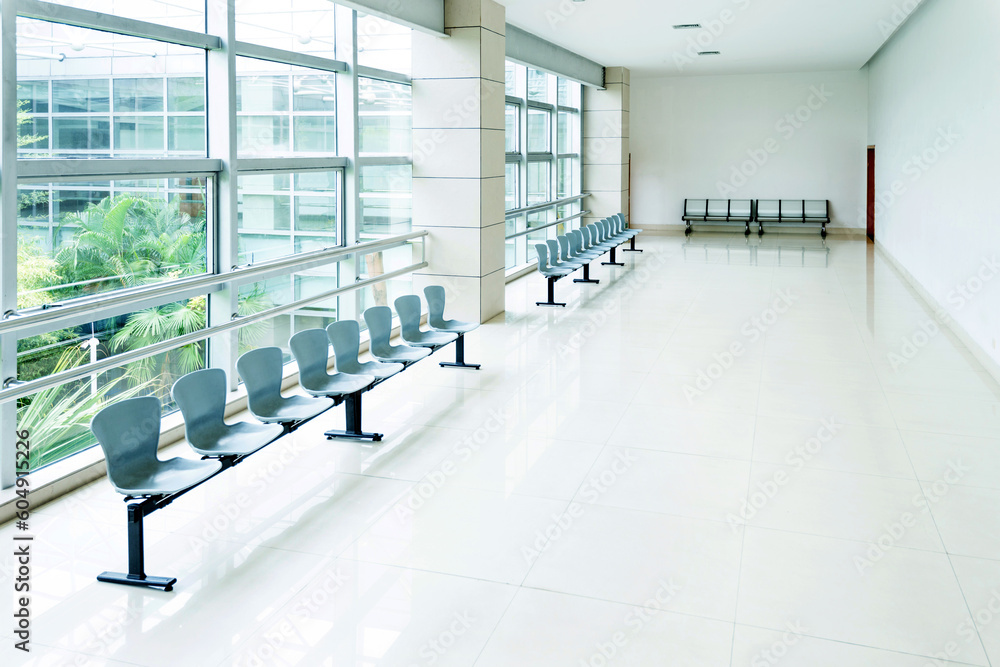 Naklejka premium Row of chairs in the waiting room