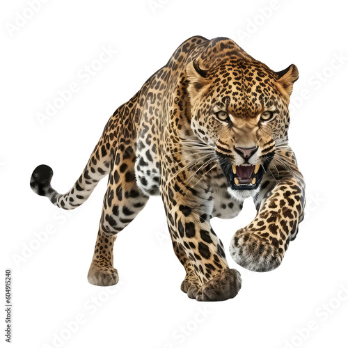 Leopard isolated on white background photo