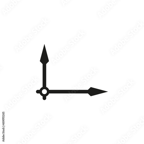 Two short small thin clock hands.