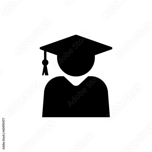Icon of a student in an academic gown and graduation cap.