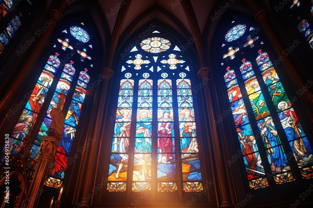 catholic stained glass . generated by AI