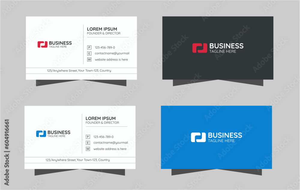 Minimal business card design for company or office. Simple professional visiting card. Minimalist corporate business or calling card layout. Modern call card. Minimal business card design for company or office. Simple professional visiting card. Minimalist corporate business or calling card layout. Modern call card.