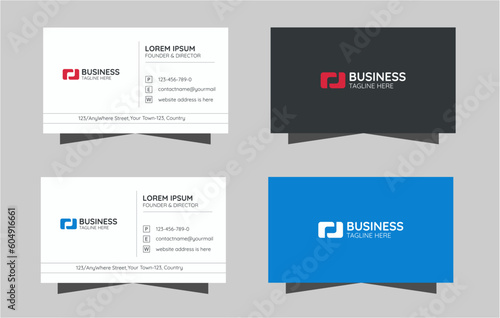 Minimal business card design for company or office. Simple professional visiting card. Minimalist corporate business or calling card layout. Modern call card.
