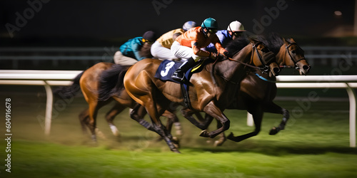 Tablou canvas horse racing on the race