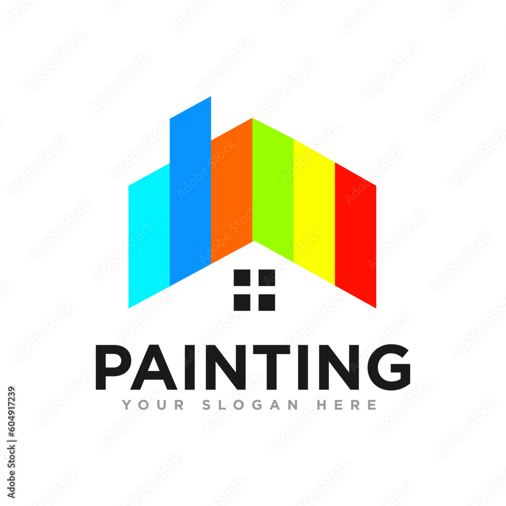 Home Painting Logo Design Illustration Home Painting Logo Design Illustration