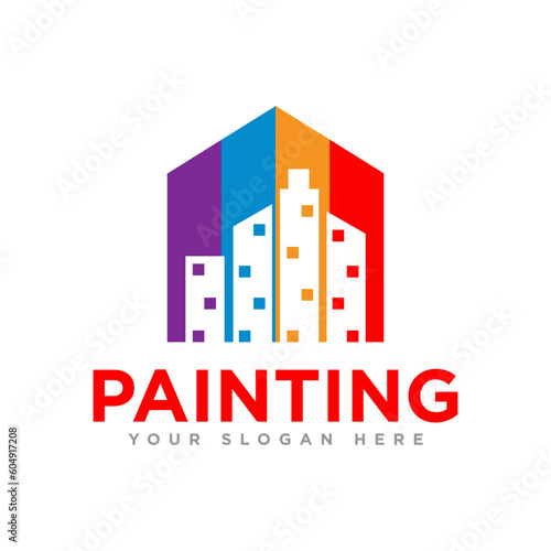 Home Painting Logo Design Illustration