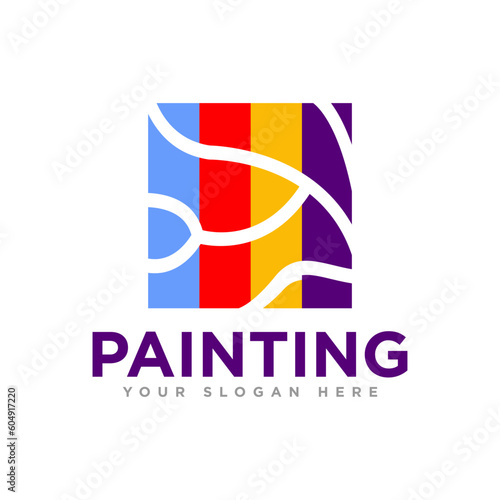 Home Painting Logo Design Illustration