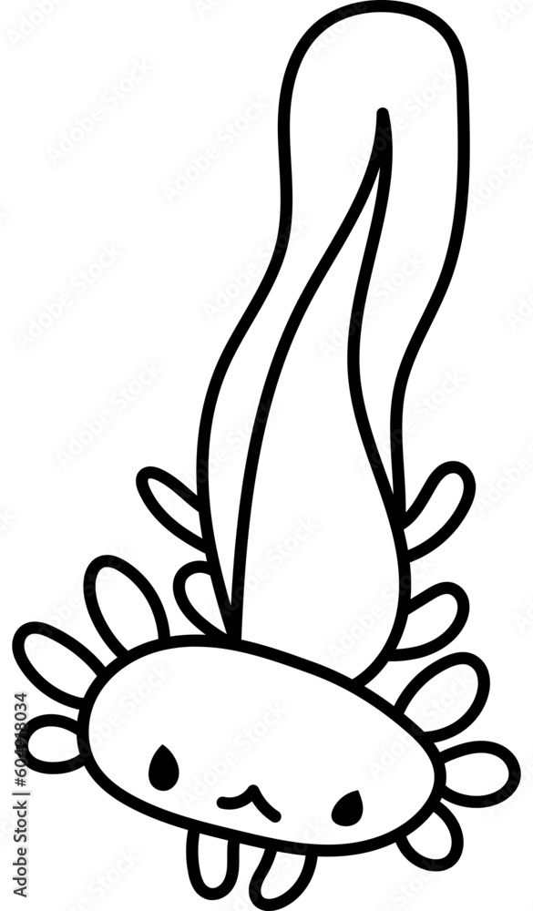 Coloring Page Axolotl Animal Stock Vector Adobe Stock