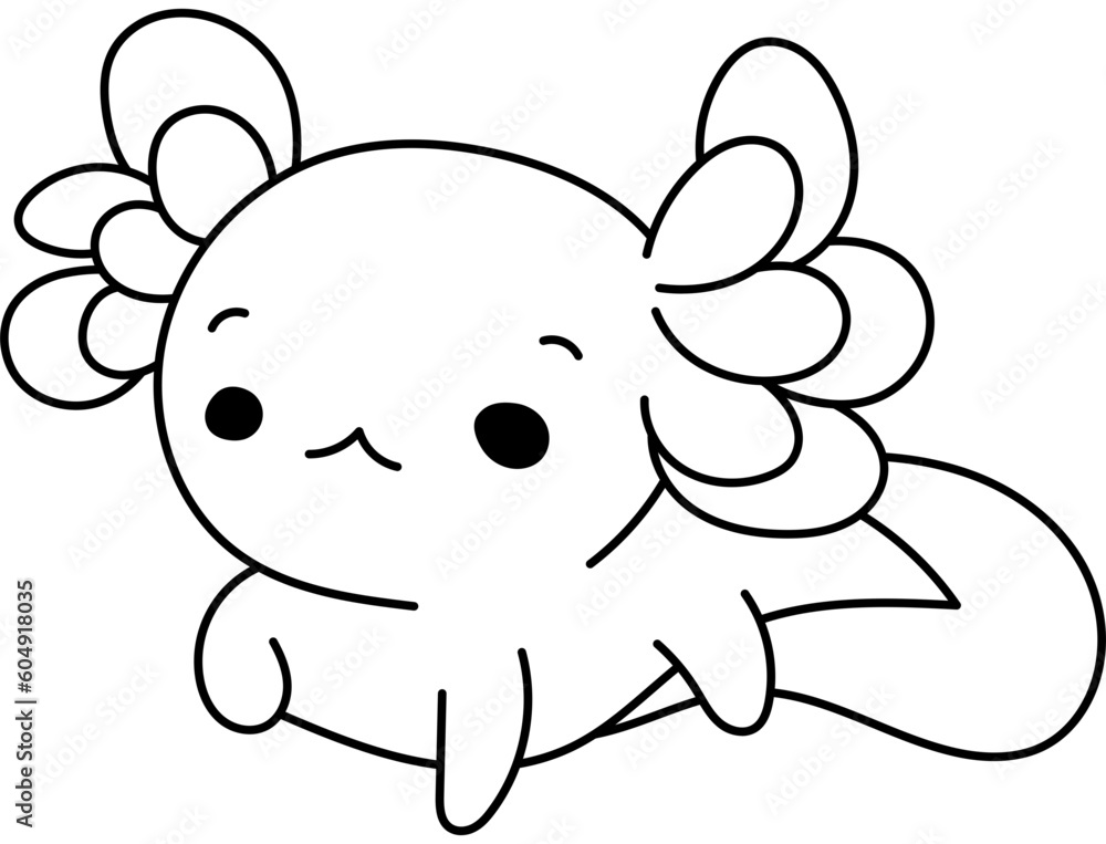 Coloring Page Axolotl Animal Stock Vector Adobe Stock