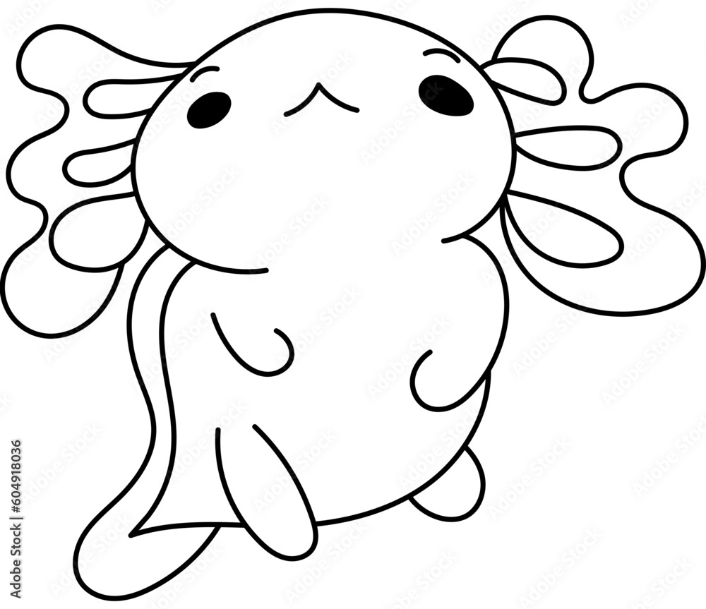 Coloring Page Axolotl Animal Stock Vector Adobe Stock