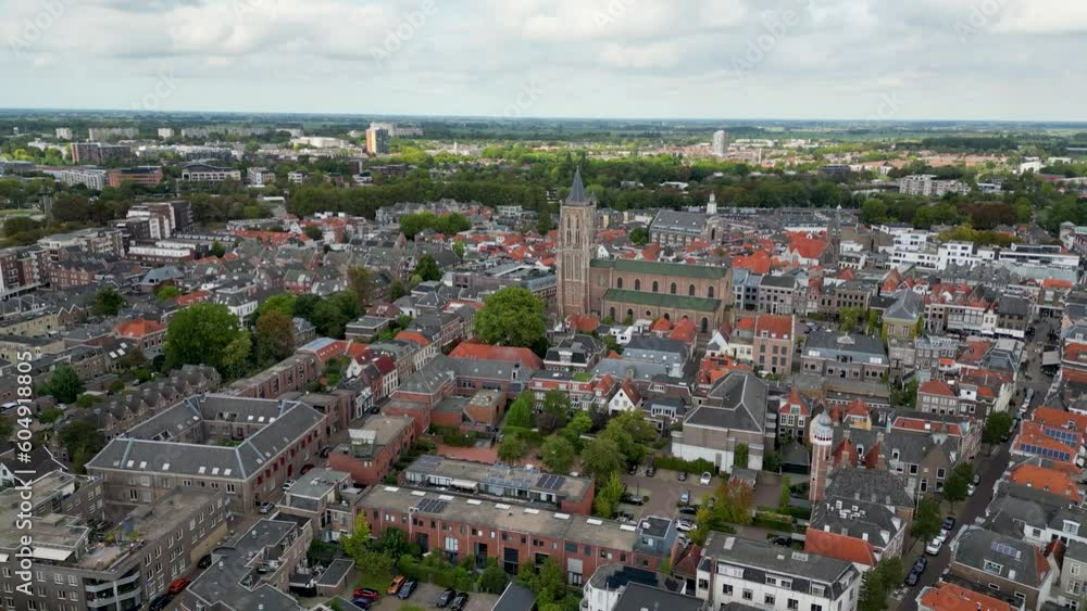 This aerial drone video shows the church in the city center of Gorinchem. Gorinchem is a city in Zuid-Holland next to the river Linge. Gorinchem is also being called Gorkum. This aerial drone video shows the church in the city center of Gorinchem. Gorinchem is a city in Zuid-Holland next to the river Linge. Gorinchem is also being called Gorkum.