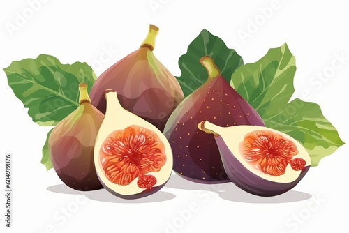 fig fruit on a white background from generative ai