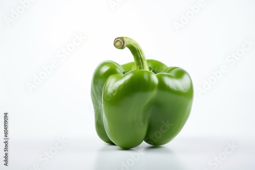 Green bell peppers on a white background from generative ai